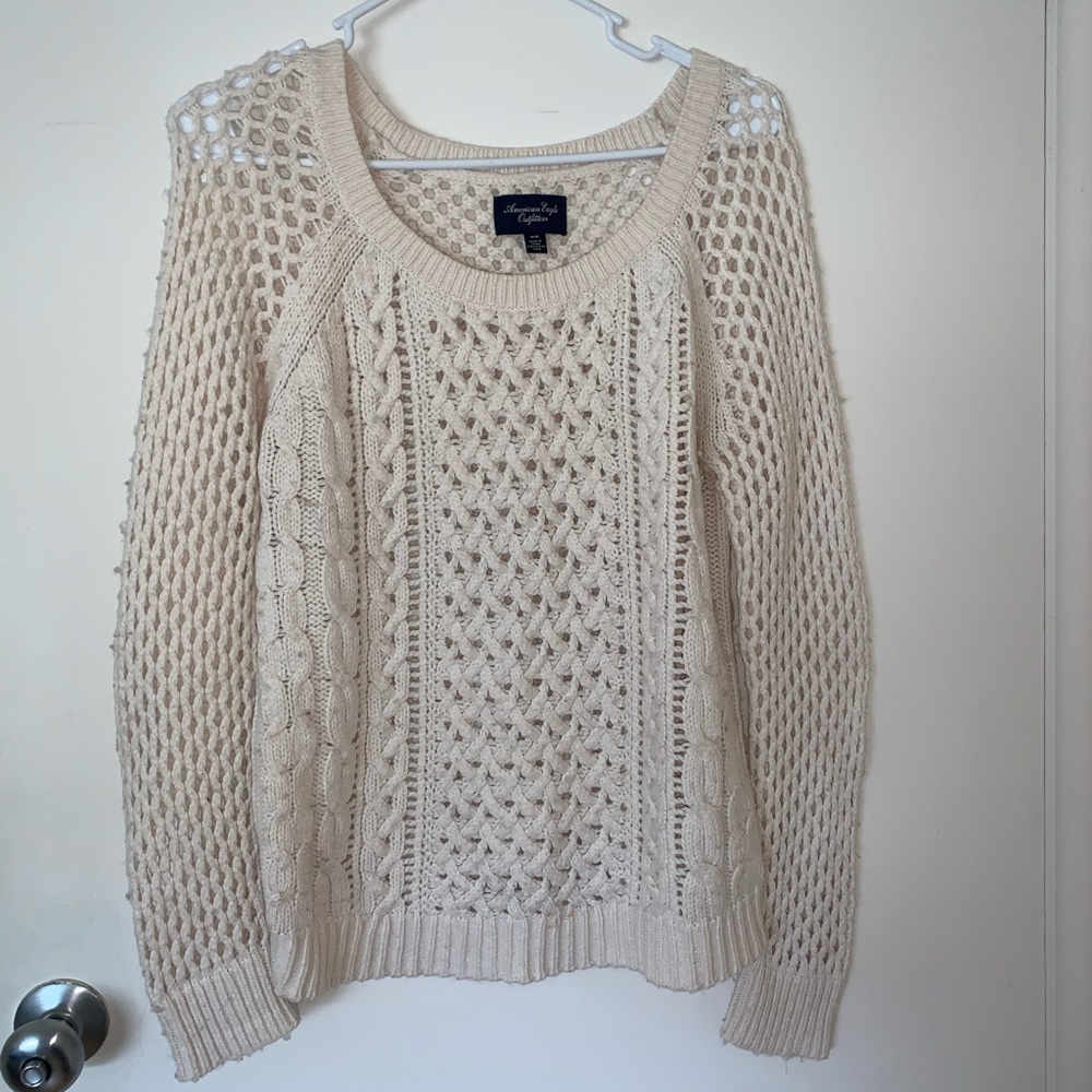 American Eagle Off-White Knitted Sweater